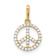 14k Yellow Gold Polished Cubic Zirconia Peace Sign Pendant