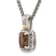 Sterling Silver with 14K Accent Antiqued Smoky Quartz Necklace