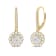 White Cubic Zirconia 14k Yellow Gold Earrings With Velvet Gift Box 2.00ctw