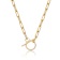 Pave CZ Chain Necklace In 14K Gold Over Sterling Silver 19 Inch