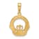 14k Yellow Gold Textured Claddagh pendant