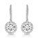 CZ Halo Drop Earrings In Sterling Silver