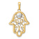 14K Two-tone Gold Diamond-Cut Evil Eye Filigree Hamsa Pendant