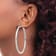 Rhodium Over 14k White Gold 2 3/8" Polished Tube Hoop Earrings