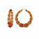14K Yellow Gold Over Sterling Silver Bamboo Acrylic Hoops in Rum and Coke
