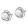 Rhodium Over 14K White Gold 6-7mm Round White Akoya Cultured Pearl Post Earrings