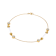 14K Yellow Gold Over Sterling Silver Acrylic and Crystal Ultra Dainty
Bar Bracelet