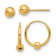 14k Yellow Gold Polished 4.5mm Ball and 1/2" Hoop Earring Set