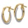 14k Yellow Gold and 14k White Gold Polished/Textured 11/16" Double
Oval Hoop Earrings