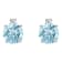 4mm Round Aquamarine with Diamond Accents 14k White Gold Stud Earrings