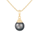 Cultured Tahitian Pearl 9mm Pendant in 14k yellow gold