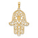 14k Two-tone Gold Diamond-Cut Filigree Hamsa Pendant