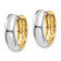 14k Two-tone 9/16" Huggie Hoop Earrings