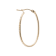 14K Yellow Gold Diamond  Cut 1" Oval Hoop Earrings