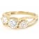 Diamond Simulant Round And Pear Three-Stone Ring In 18K Gold Over
Sterling Silver 2.24ctw