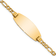 14k Yellow Gold Oval ID Figaro Link Bracelet