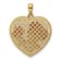14k Two-tone Gold Polished and Textured Flowers in Heart Pendant