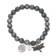 Stainless Steel Antiqued and Polished Dragonfly Grey Dyed Jade Bracelet