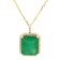 7.83 Ctw Emerald and 0.30 Ctw White Diamond Pendant in 14K YG