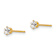 14k Yellow Gold 3mm Children's Cubic Zirconia Stud Earrings