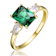 Emerald Color CZ Three-Stone Engagement-Style Ring In 14K Gold Over
Sterling Silver
