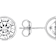 Large Bezel Set CZ Stud Earrings In Sterling Silver
