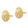 14K Yellow Gold Sand Dollar Post Earrings