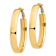 14k Yellow Gold 1 11/16" High Polished Oval Hoop Earrings