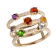 Multi-Color Multi-Gemstone 10k Yellow Gold Ring