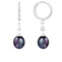 7-8mm Black Cultured Freshwater Pearl and Cubic Zirconia Rhodium Over
Sterling Silver Earrings