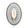 Barse Jewelry Denim Dreams White Mother of Pearl Golden Statement Ring