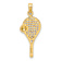 14K Two-tone Gold  Polished and Textured Tennis Racquet Pendant