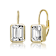 CZ Baguette Drop Earrings In 14K Gold Over Sterling Silver