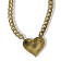 Red Crystal Gold Tone Center Heart Pendant Necklace.