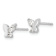 Rhodium Over 14k White Gold Children's Cubic Zirconia 7mm Butterfly Stud Earrings