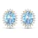 1.92ctw 14K Yellow Gold Aquamarine and White Diamond Halo Earrings