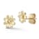 Bellissima Gold 14K Yellow Gold Diamond Cut Flower Studs