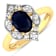 1.5ctw Blue Sapphire and Diamond 14K Yellow Gold Halo Ring