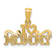 14k Yellow Gold Diamond-Cut and Textured I Love (Heart) Mommy Pendant