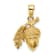 Gold Textured 3D Acorn with Leaf Pendant