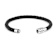 Mens Black Leather Braided Rope Bracelet with Stainless Steel Magnetic Closure