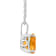 8mm Round Citrine Rhodium Over Sterling Silver Pendant With Chain