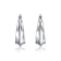 Sculptural Oblong Hoop Earrings In Rhodium Over Brass