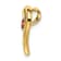 14k Yellow Gold Polished Ruby Heart Chain Slide Pendant