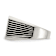 Stainless Steel Polished with Black Enamel Signet Ring