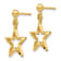 14k Yellow Gold Polished and Diamond-Cut Star Dangle Earrings