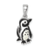 Rhodium Over Sterling Silver Polished Enamel Penguin Pendant