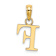 14k Yellow Gold Polished Block Letter F Initial Pendant