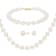 7-7.5mm White Cultured Freshwater Pearl 14k Yellow Gold Jewelry Set