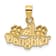 14k Yellow Gold Textured #1 Daughter with Flowers pendant